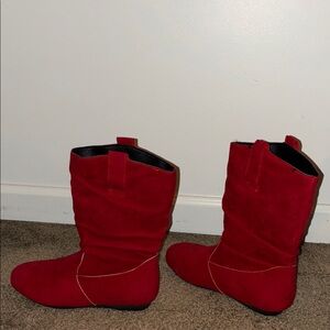 Red Suede Women's Boots
